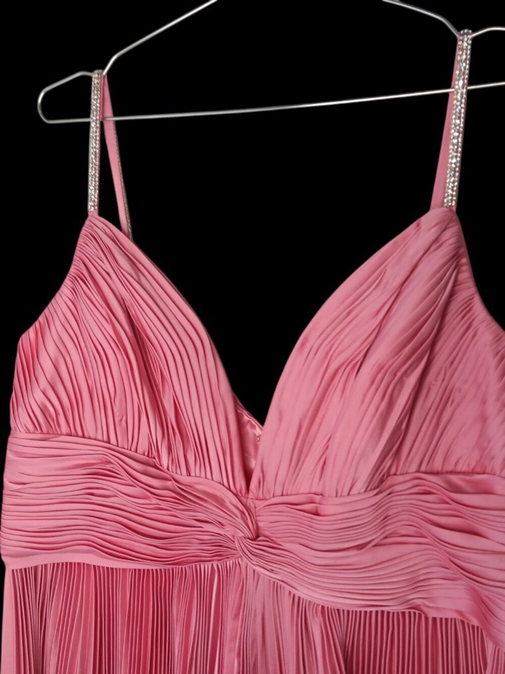 NWT Mac Duggal 77007 Pink High-Low Pleated Dress Size 16W Wedding Guest Party - Picture 7 of 16